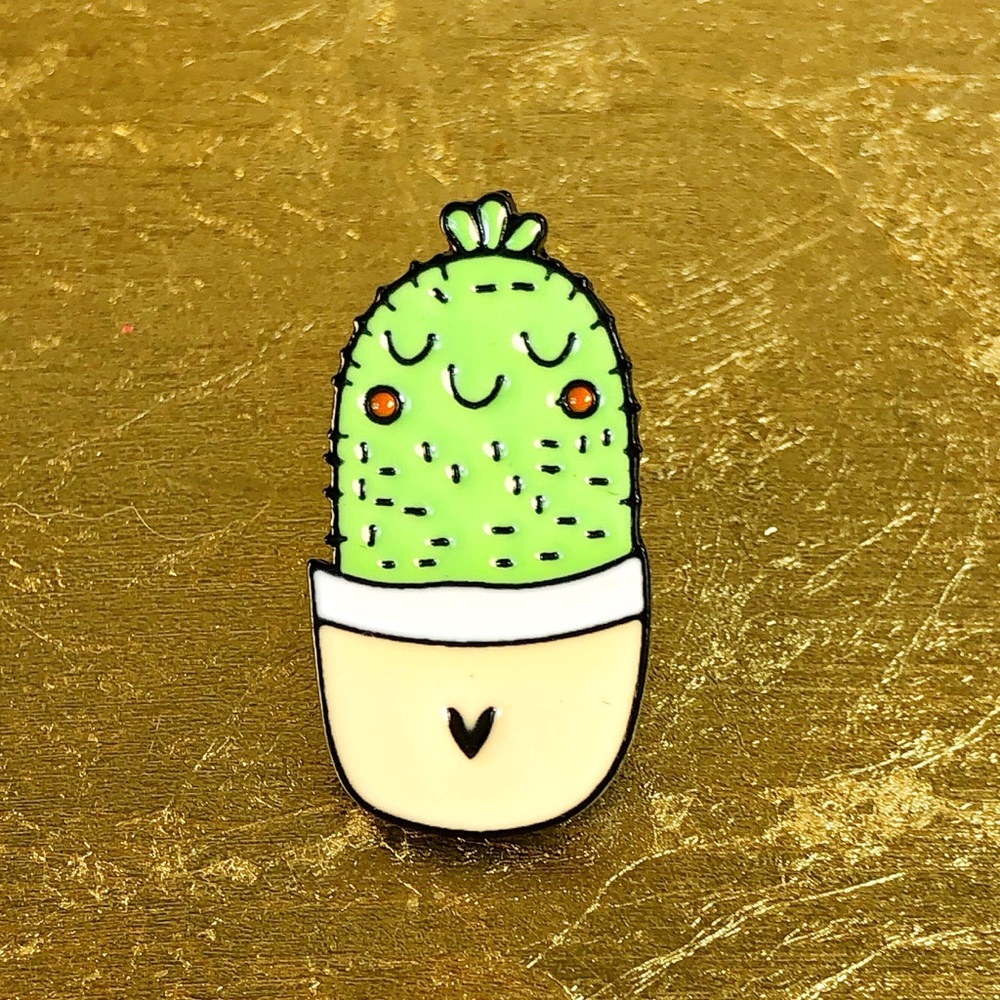 2 for $15! Content Cactus House Plant Enamel Pin